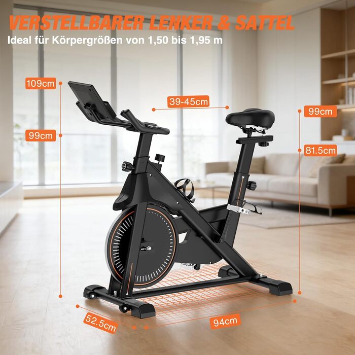 DH FitLife 2026: Електричний велотренажер з пульсомером та APP | Безшумний велоергометр для дому | Фітнес-велосипед з новим кермом та монітором