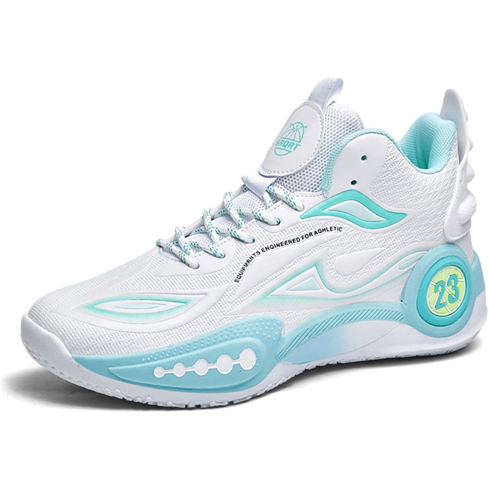 Баскетбольні кросівки High Top з антиковзким покриттям, легкі та зручні. Білі (41 EU, 2wei® Grün)