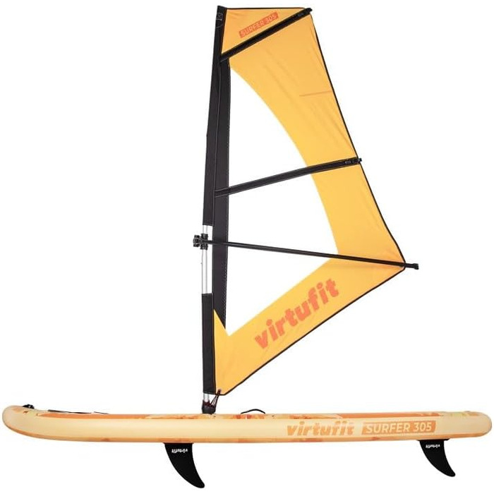 Надувна SUP-дошка Virtufit Surfer 305 з вітрилом, помаранчево-бірюзово-бежевого кольору, комплект аксесуарів