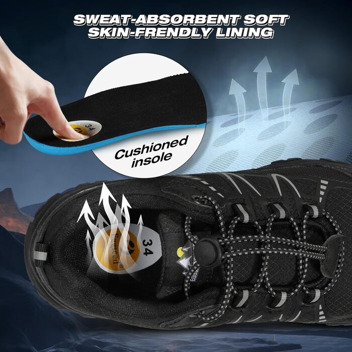 Дитячі трекінгові черевики UOVO, водонепроникні, для бігу та трейлу, чорні, розмір 33 EU