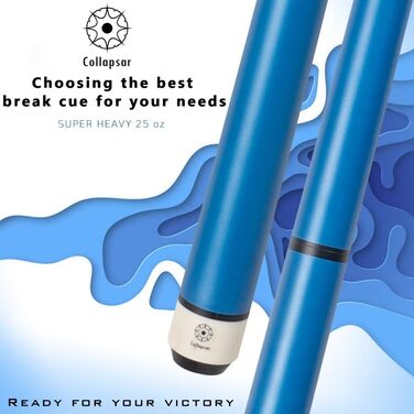 Білльярдний кий Collapsar Heavy Hitter Jump Break Queue, 750 г, 3-частини, 14 мм наконечник з фенолу, матовий синій