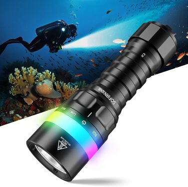 Sofirn SD08 водонепроникний ліхтар-фара LED, 3200 люмен, з LED-індикатором, 4 режими, IPX8, для дайвінгу, фотозйомки та повсякденного використання