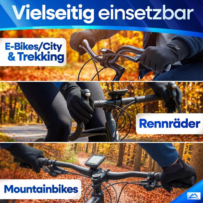 Велосипедні рукавички Nextcover® Winter з ThermoShield 2.0 для чоловіків та жінок, розмір S-XXL. Теплі та водонепроникні зимові рукавички для велосипеда.