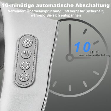 Масажер для шиї та спини з підігрівом, Shiatsu масажер, для шиї, спини, плечей, попереку, ніг, м'язів, сірий. Чудовий подарунок на Різдво!