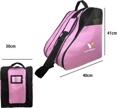 Сумка для ковзанів VPRO: для ковзанярства на льоду та роликів, з ремінцем, чорна