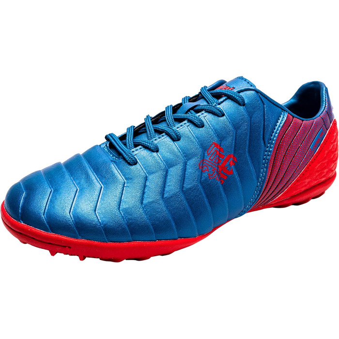 Дитячі футбольні бутси для хлопчиків та дівчаток FG/AG/TF, професійні, для тренувань та гри на траві, Outdoor, блакитний/червоний, 32 EU