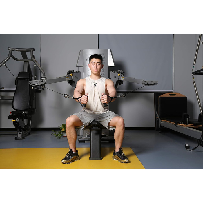 Набір аксесуарів для тренажерів KYLIN SPORT: гумки, ручки, карабіни, фітнес-петлі, ручки для турніків (чорний силікон)