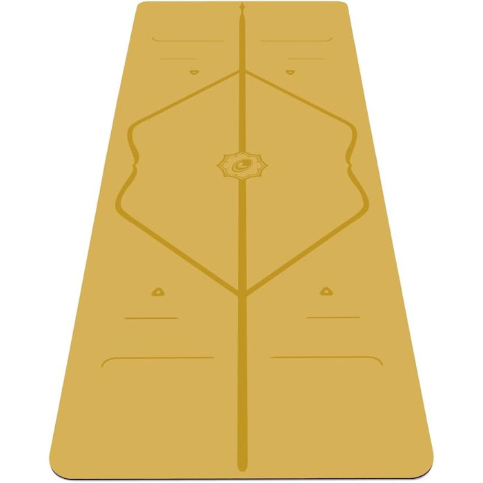 LIFORME килимок для йоги - екологічний, нековзний, з унікальною розміткою, біорозкладний (Golden Sand)