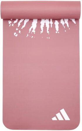 Килимок для йоги Adidas Tie-Dye – 10 мм NBR, нековзний, для захисту суглобів, з ручкою, товстий килимок для пілатесу та фітнесу, 183x61 см (світло-рожевий)