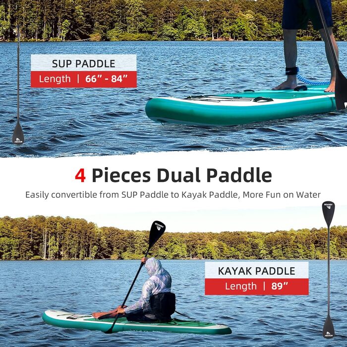 Надувна SUP-дошка Abahub 320x78x15 см, комплект для сап-серфінгу, синя/зелена/помаранчева/червона, з регульованим алюмінієвим веслом, сидінням для каяка, для веслування, риболовлі та каное