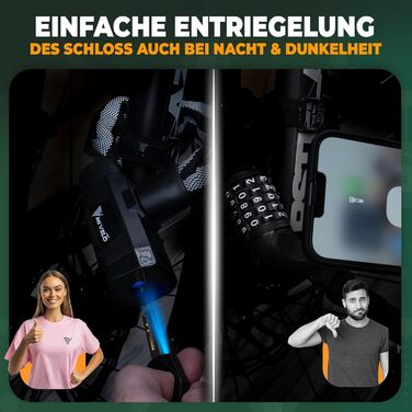 Замок для велосипеда MIVELO Kettenschloss: висока безпека, 100 см, сталь 8 мм, з ключем та LED-ліхтариком | Захист для E-bike, MTB, шосе