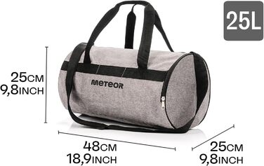 Дитяча спортивна сумка meteor 25 л, кругла, для спортзалу, плавання, подорожей, чоловіків, жінок, дітей, сіро-чорна