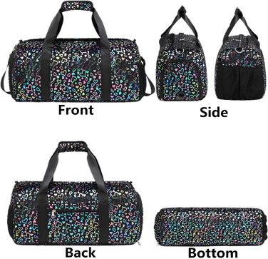 Дитяча спортивна сумка для дівчаток чорна — універсальна сумка для подорожей, тренувань, басейну та сауни з окремим відділенням для взуття