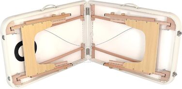 Масажний стіл Beltom 2-секційний складаний 185x60 см, кремовий, 11,8 кг, переносний стіл для масажу та косметології