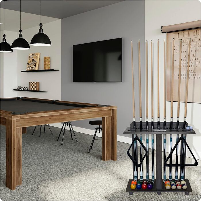 Стійка для зберігання 9 кий для більярдного столу Boden, аксесуари для більярдного столу, лічильник. Виготовлена з масиву твердої деревини.