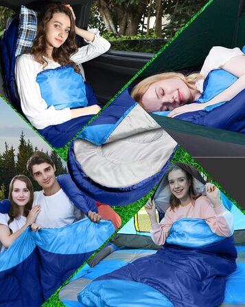 Спальний мішок 3-4 сезони, водонепроникний, ультралегкий, 220*75см (зелений/блакитний)