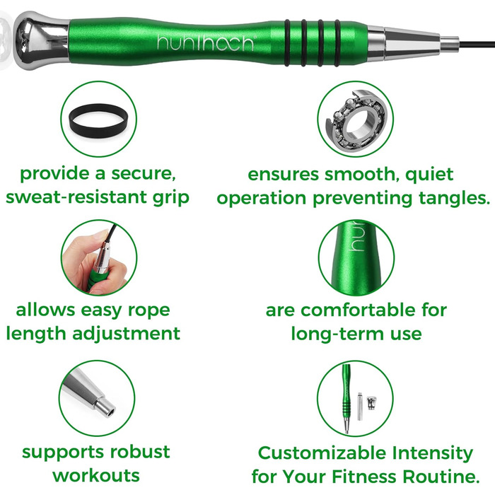 Стрибкова скакалка Huhloch Speed Rope Green