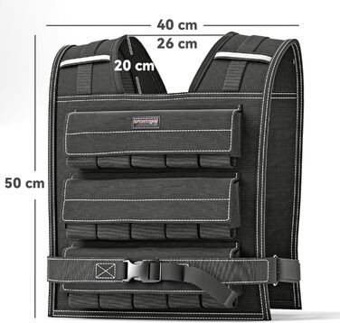 Вага для тренувань Sportnow 15/20 кг, регульована жилетка з знімними вагами та світловідбиваючими смугами для жінок та чоловіків, для силових тренувань, бігу, фітнесу та крос-тренінгу