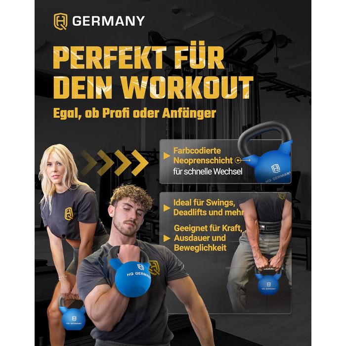 Гантель з неопрену HQ Germany® | Чавунна гантель | 2-32 кг | Стартові набори | Допуск ваги ±2,0%