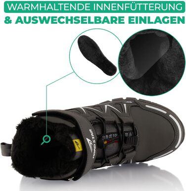 Черевики для піших прогулянок для жінок та чоловіків, зимові, з підкладкою, сірі та білі (43 EU)