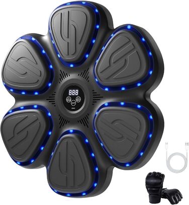 Музична боксерська машина: тренажер для боксу вдома з Bluetooth, LED та акумулятором 1200mAh