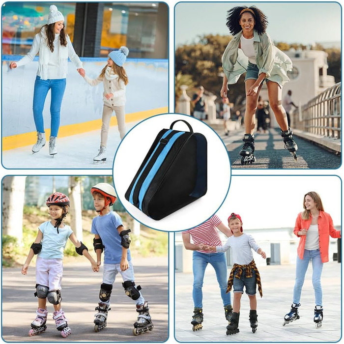 Сумка для роликів Flintronic, для дітей, велика місткість, з регульованим плечовим ременем, блакитна