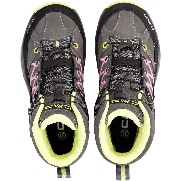 Дитячі трекінгові черевики CMP Rigel Mid Wp для хлопчиків та дівчаток, сірий та рожевий, 30 EU