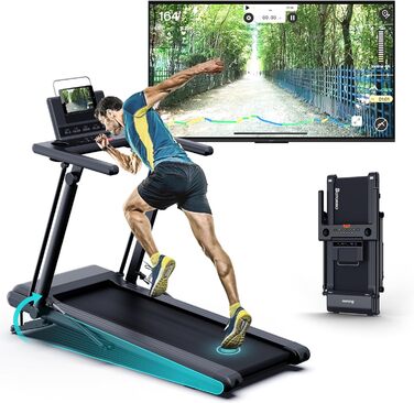 Бігова доріжка BOTORRO R5PRO для дому, складана, з широкою амортизаційною платформою, Bluetooth, LED-дисплей, автоматичний нахил до 18%, вантажопідйомність 136 кг, чорна
