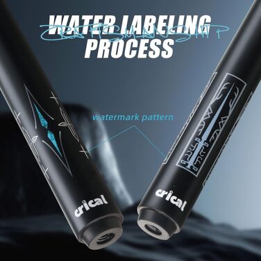 CRICAL Більярдний кий з карбонового волокна, 147.3 см, професійний, з'єднання 3/8 x 8, наконечник 12.5 мм