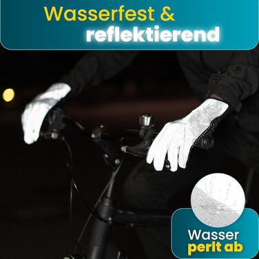 Водонепроникні велосипедні рукавички Vakenta® з ізоляцією 3M | З малюнком та зчепленням | Зимові та перехідні рукавички [для чоловіків та жінок] з функцією сенсорного екрану - GoRider. Час переходу (до 6°C, 2-шарові) (Повністю світловідбиваючі/Срібні, XXL