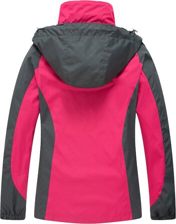 Жіноча водонепроникна куртка-дощовик Softshell для прогулянок та походів з капюшоном, рожева, розмір XL
