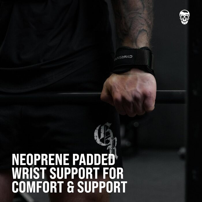 Набір для важкої атлетики Gymreapers: важезні ручки, підтримка зап'ястя, гумові рукавички/ремні, чорний, Medium