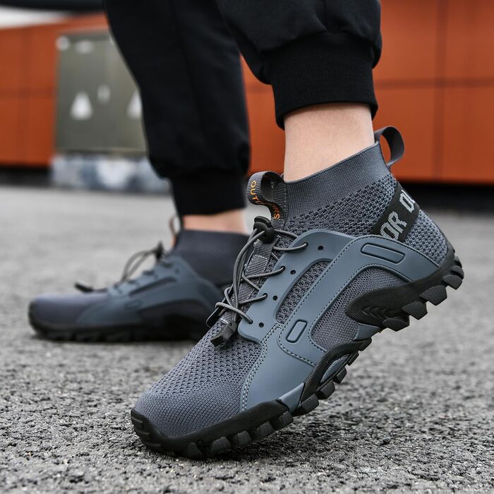 Туризм: чоловічі та жіночі трекінгові черевики VTASQ. Легкі, дихаючі, антиковзкі. Для хайкінгу, трекінгу та трейлраннінгу. Розмір 40 EU, сірий колір