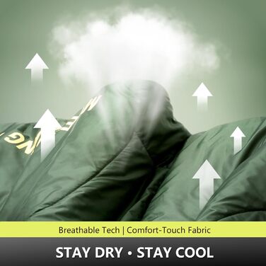 Спальний мішок BISINNA літній, ультралегкий (190x75 см), 680 г, тихий, компактний (27x15 см) для кемпінгу, фестивалів, гостей