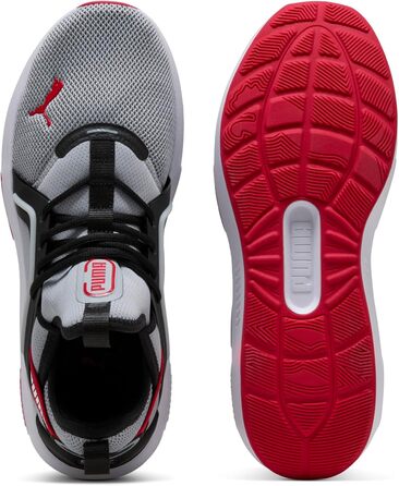 Тренажерні кросівки PUMA Softride Enzo 5 для чоловіків, сірий-чорний-червоний, розмір 46, 44.5 EU