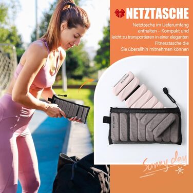 Важкі манжети для ніг BECOJADDE 0.45/0.9 кг - набір 2 шт. для тренувань ніг та рук. Підходять для бігу, кардіо, аеробіки та силових вправ.