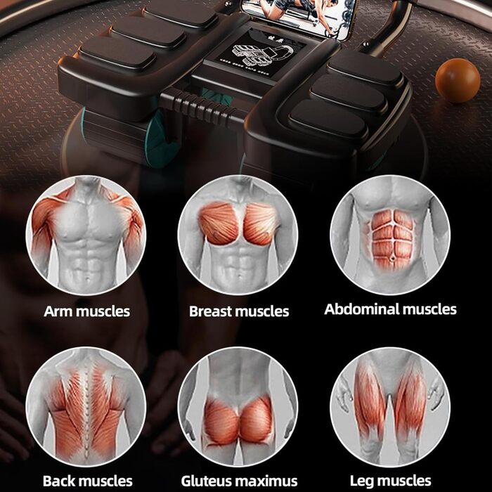 Ролик для пресу на 4 колесах - тренажер для кора з автоматичним відскоком, підтримка ліктів, для дому та фітнесу