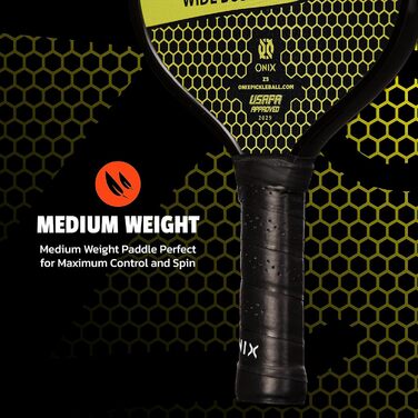 Піклбол ракетка Onix Z5 з карбону та графіту, м'яка ручка, сертифікована USA Pickleball