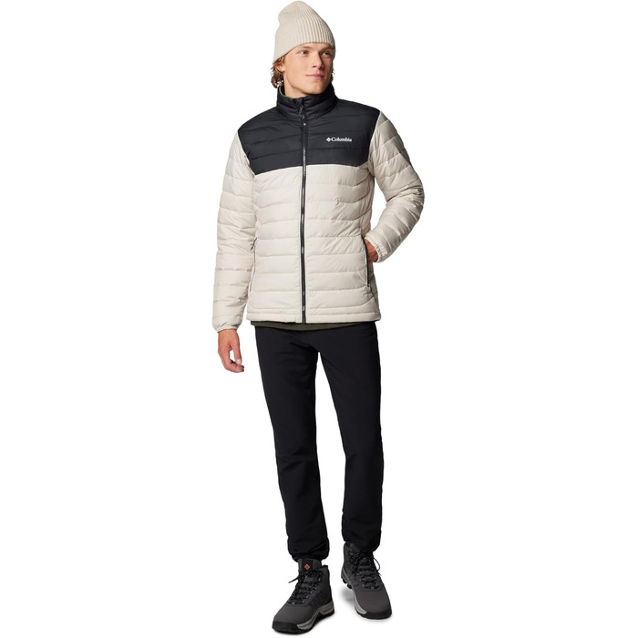 Чоловіча утеплена куртка Columbia Powder Lite II, темно-сіра/чорна (Dark Stone/Black), розмір XL