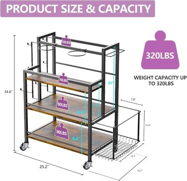 Стійка для зберігання обладнання для дому EasyCom: гантелі, гирі, ролик для пресу, килимок, стрічка, еластичні стрічки. З гачками та колесами, чорний колір