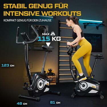 Hometrainer TREX SPORT TX-400MB RECK: фітнес-велосипед з регульованим магнітним опором та LCD-монітором, білий