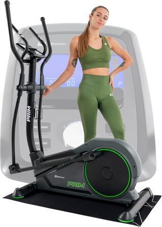 Еліптичний тренажер Hop-Sport HS-120C Prim для дому, 12 програм, 32-рівневий магнітний опір, регулювання висоти, сумісність з додатком