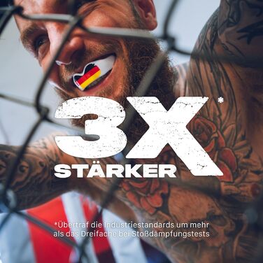 Захист зубів SAFEJAWZ Sport для дорослих та дітей. Капа для контактних видів спорту (ругбі, ММА, бокс, дзюдо, хокей) з прапором Німеччини