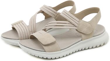 Жіночі сандалії літні, туристичні, на платформі, спортивні. Зручні сандалі для прогулянок, пляжу, спорту. Розміри 35-42 EU, колір бежевий. Стиль B