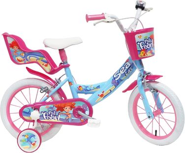 Дитячий велосипед Denver Babys 14'' Sea Life для дівчаток, синій/фуксія/білий