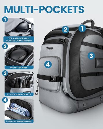 Чохол для лижних черевиків OutdoorMaster Rhino 65л, сріно-сірий, універсальний