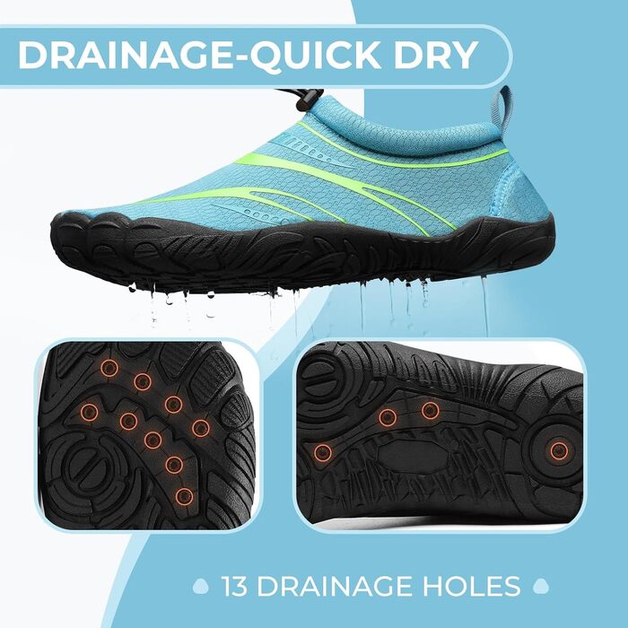 Шкарпетки-сланці Mishansha для плавання та відпочинку на пляжі, дихаюча сітка, швидко сохнуть, розмір 36-46, блакитний