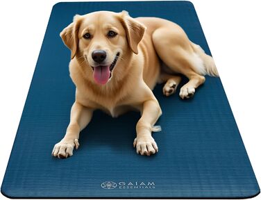 Yogamat Gaiam Essentials товстий 1 см, синій (183x61 см) для йоги та фітнесу з ременем