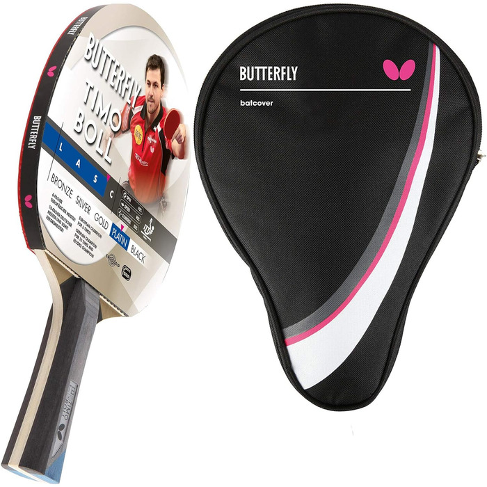 Настільна ракетка Butterfly Timo Boll Platin для професіоналів, ITTF, анатомічна ручка, з чохлом