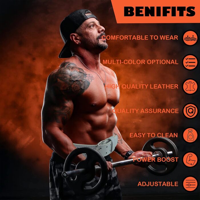 Лляний пояс для важкої атлетики для жінок з підтримкою попереку 10,2 см для пауерліфтингу та присідання (Великий, Білий)